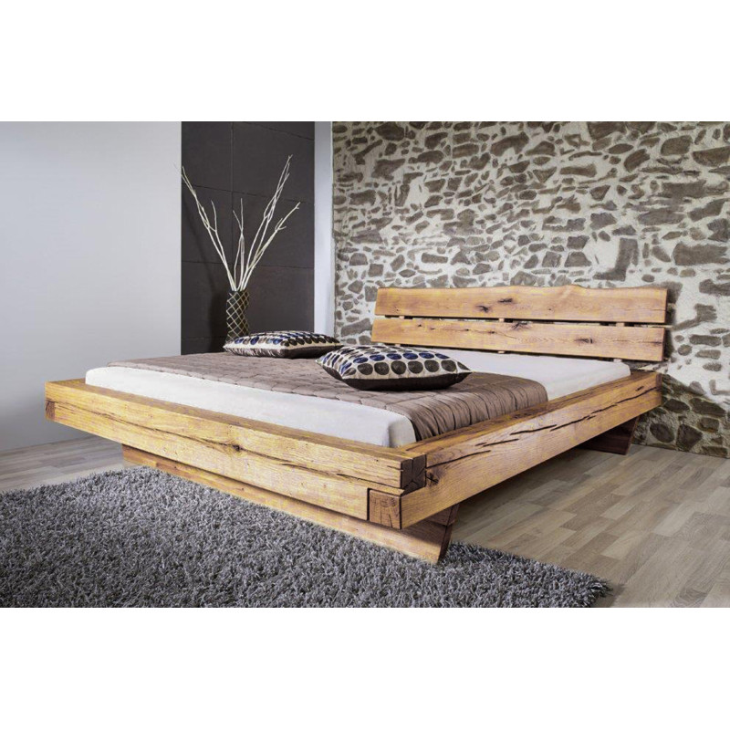 Moderná posteľ ELISA s rustikálnym nádychom zo smrekového dreva | postelerosty.sk