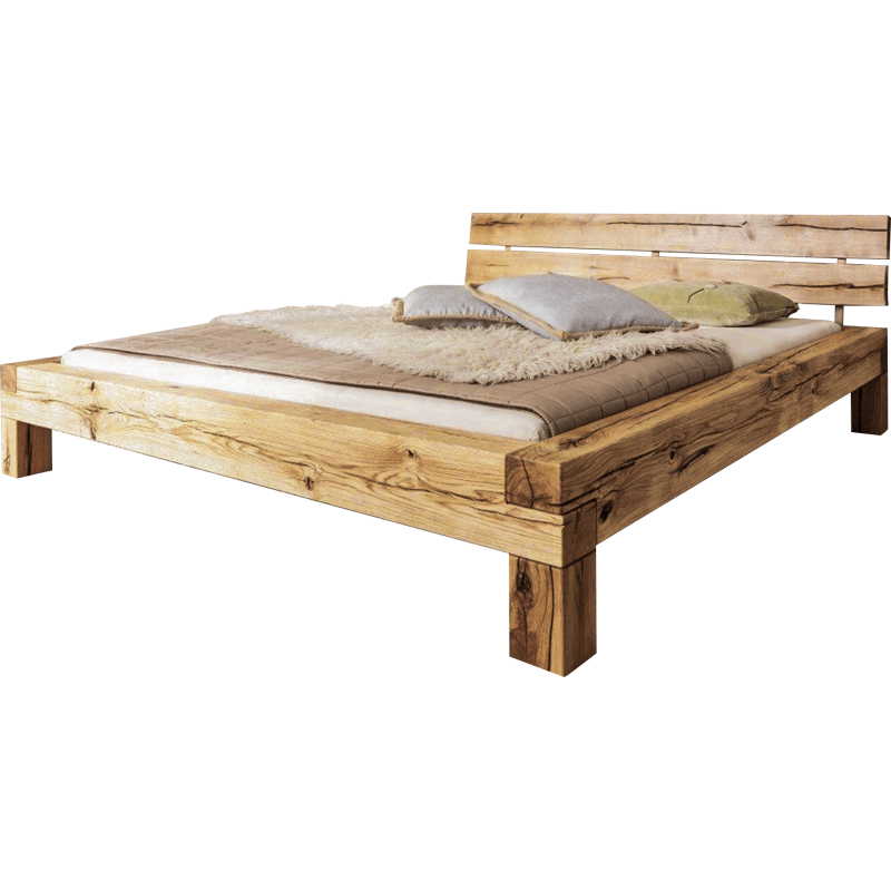 Luxusná rustikálna posteľ JANIS zo smrekového dreva | postelerosty.sk