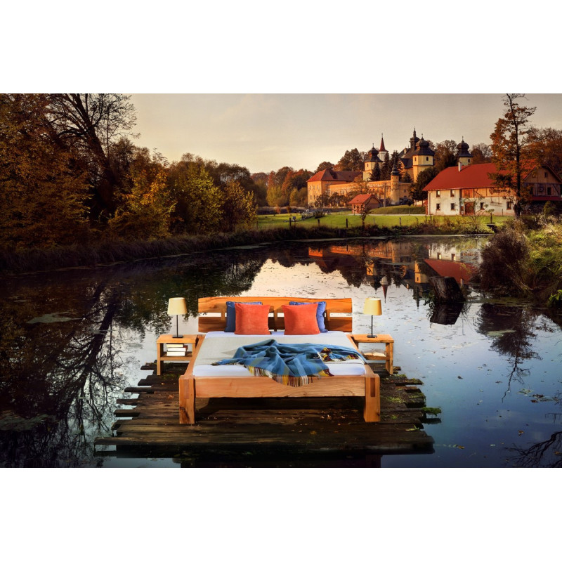 Masívna posteľ BELLA z brestového dreva do modernej spálne | postelerosty.sk