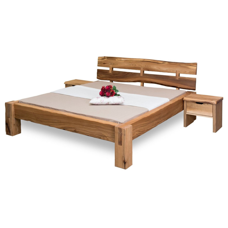 Masívna posteľ BELLA z brestového dreva do modernej spálne | postelerosty.sk