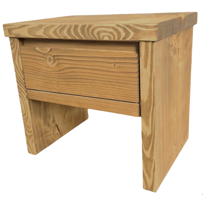 smrekový nočný stolík so zásuvkou