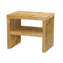 smrekový nočný stolík s policou
