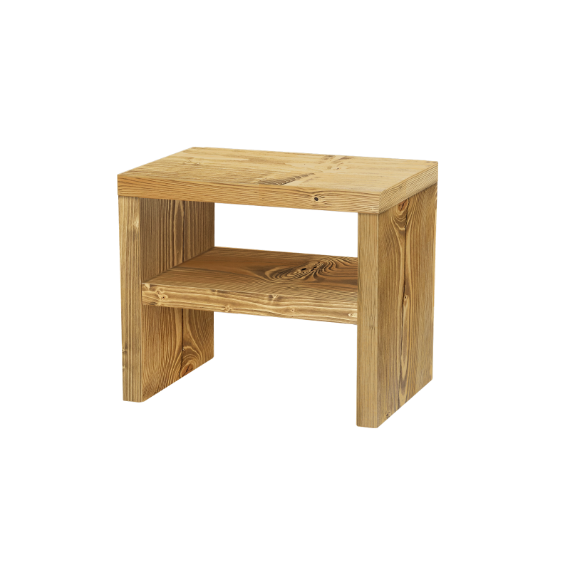 smrekový nočný stolík s policou