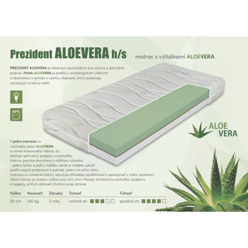Obojstranný matrac Prezident ALOEVERA | shop.mrava..sk