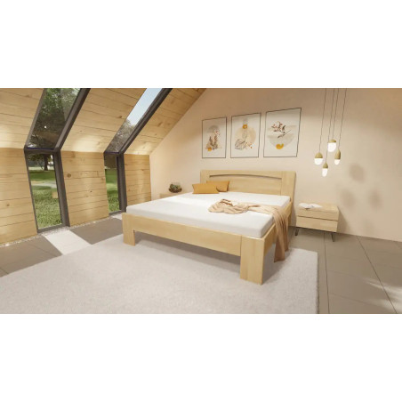 Drevená posteľ LEVIA z bukového masívu s jednoduchým a moderným dizajnom | Mrava.sk