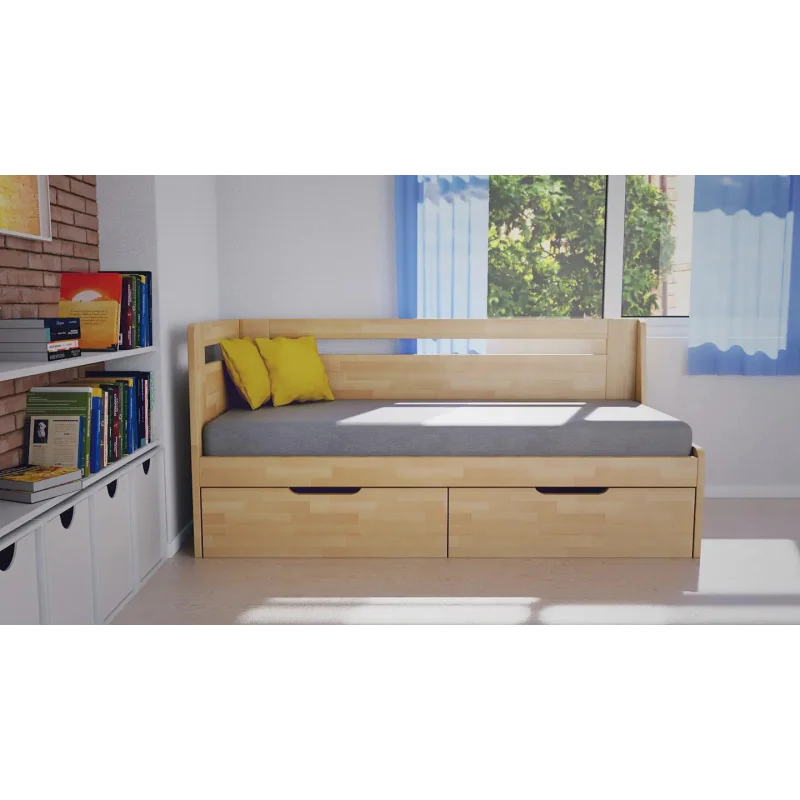 Rozkladacia multifunkčná posteľ KOMBI vyrobená z masívneho bukového dreva | shop.mrava.sk