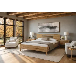 Dizajnová posteľ CALVINA z masívneho bukového dreva | postelerosty.sk