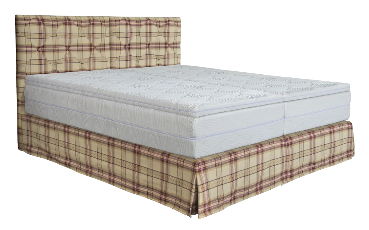 Boxspring s krycou sukničkou a čelom